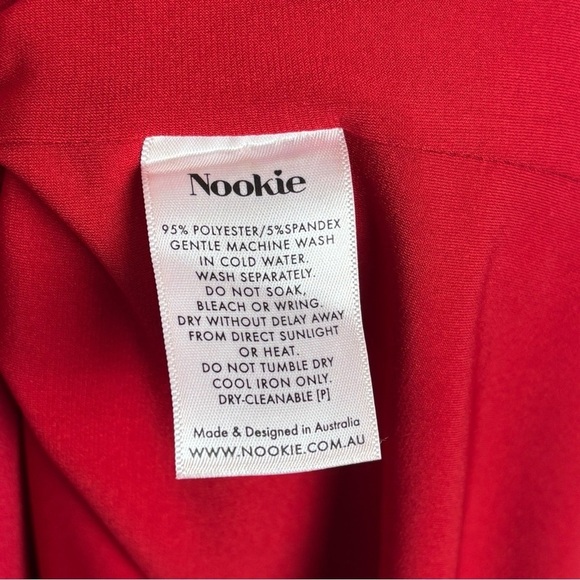 NOOKIE x REVOLVE MILA FLAME RED ONE SHOULDER SEXY FITTED SLIT MAXI GOWN DRESS - Picture 11 of 11